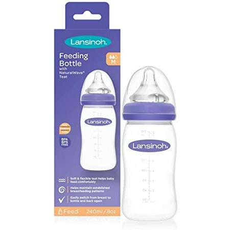 Lansinoh Feeding Bottle With Natural wave Teat 240ml