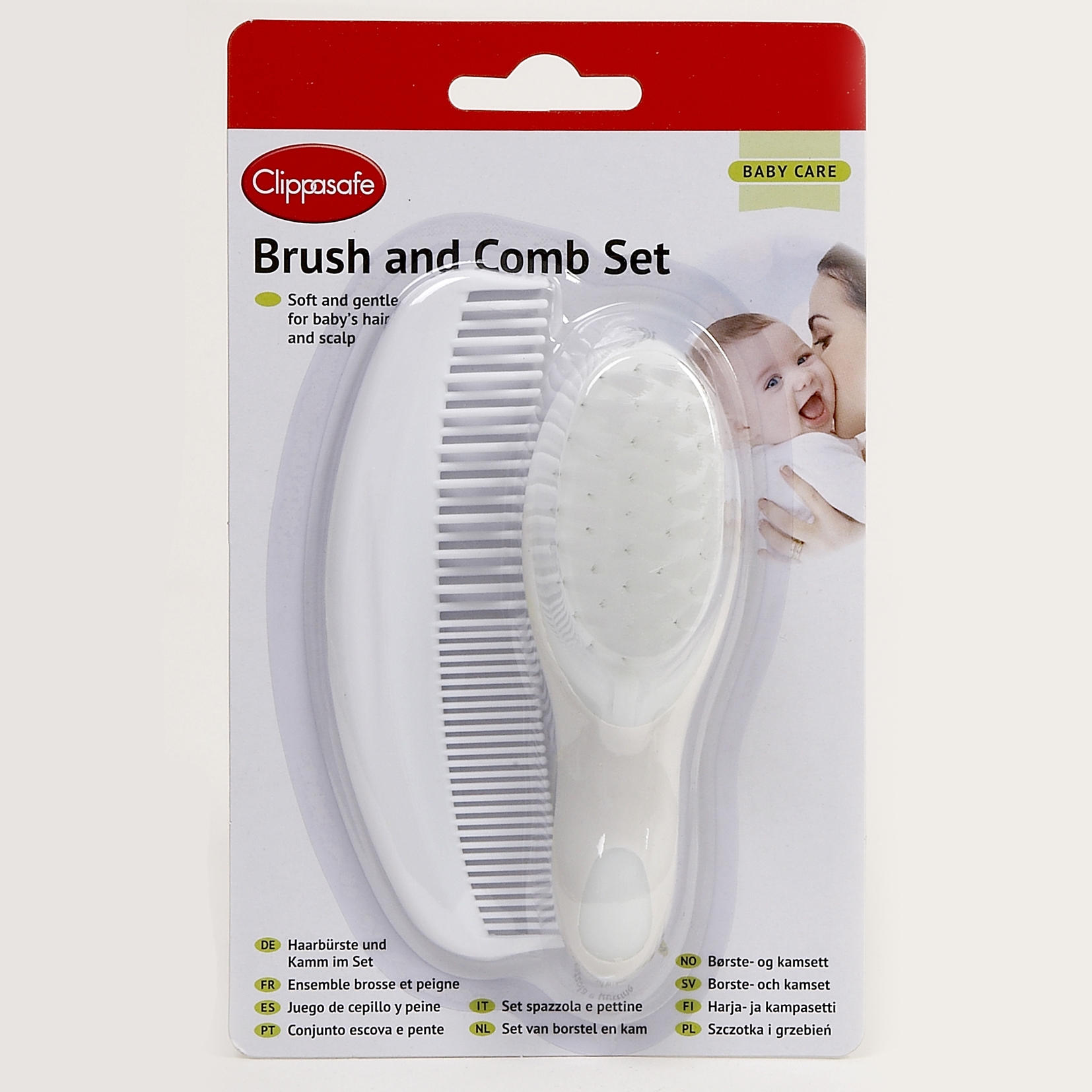 CLIPPASAFE BRUSH AND COMB SET